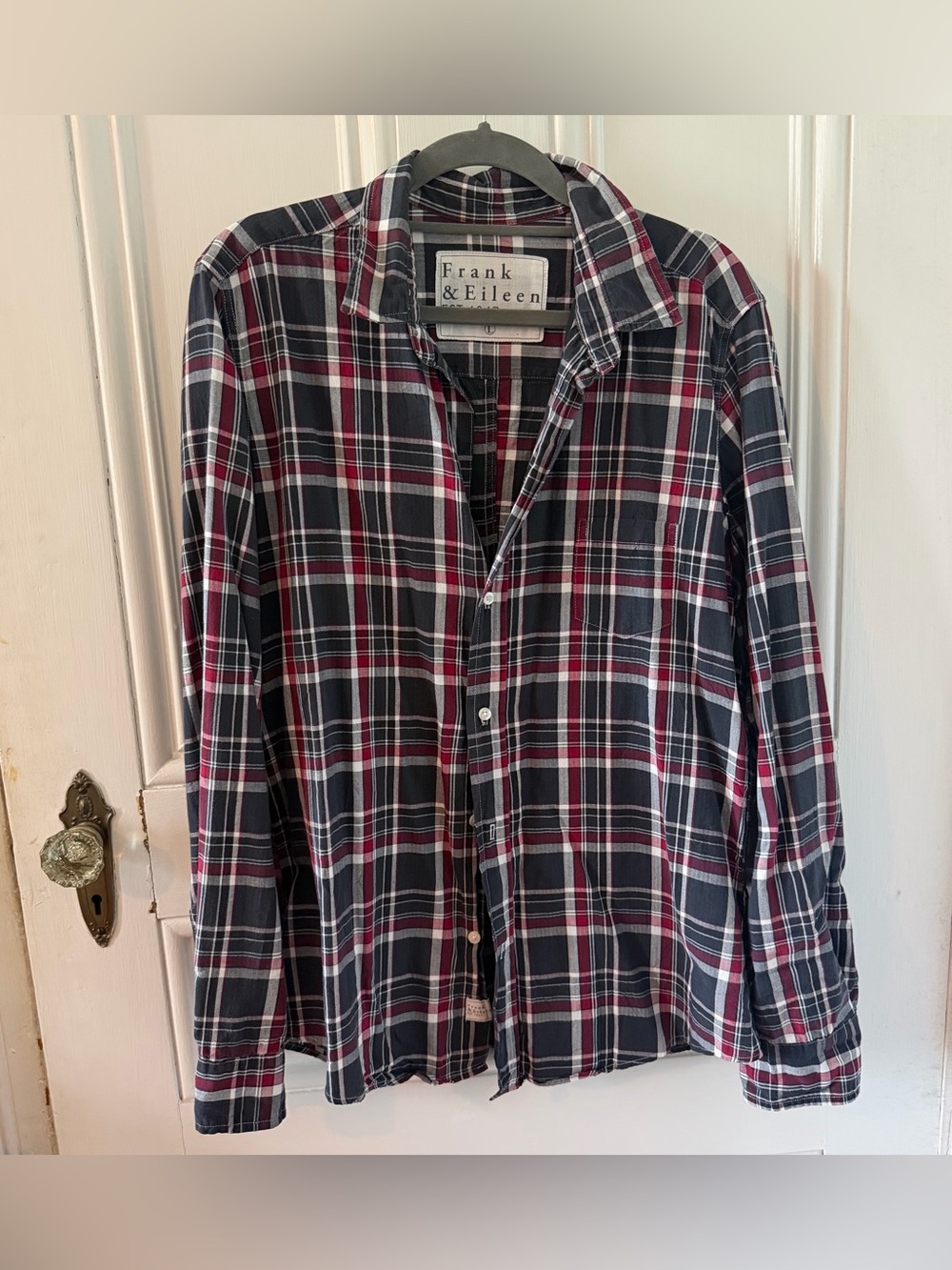 FRANK & EILEEN Plaid Button Down Shirt Sz Large